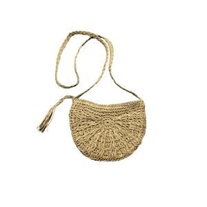 Boho Beach Straw braided crochet bag